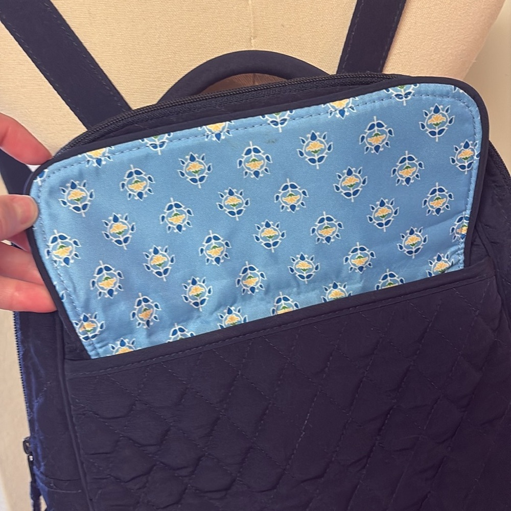 Vera Bradley Essential Compact Backpack Navy Blue - image 5